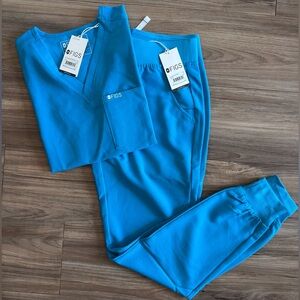 NWT: Figs Extreme Blue Zamora Joggers Scrub Set •XS•